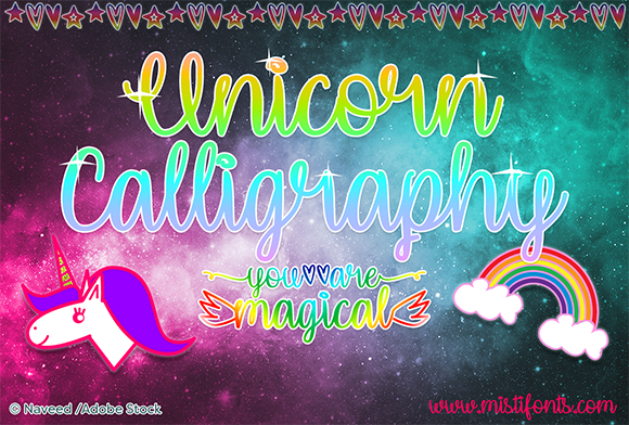 Enchant Your Designs with Unicorn Calligraphy