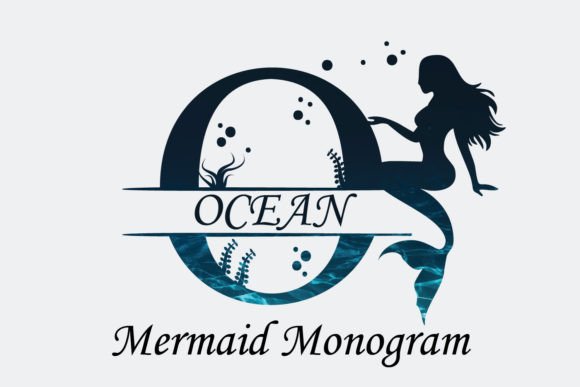 Ocean Mermaid Monogram: Elegant Typography for Creative Design