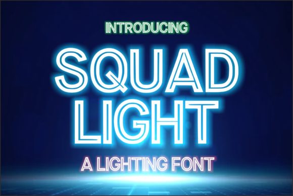 Squad Light: A Modern Neon Display Font for Bold Visuals